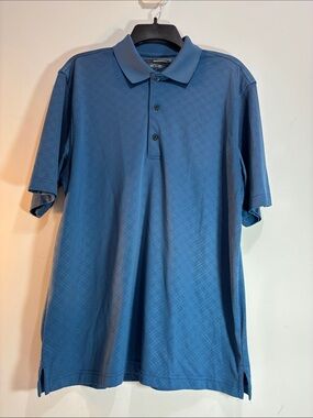 Greg Norman Play Dri Men's Blue Performance Polo Shirt. 0012